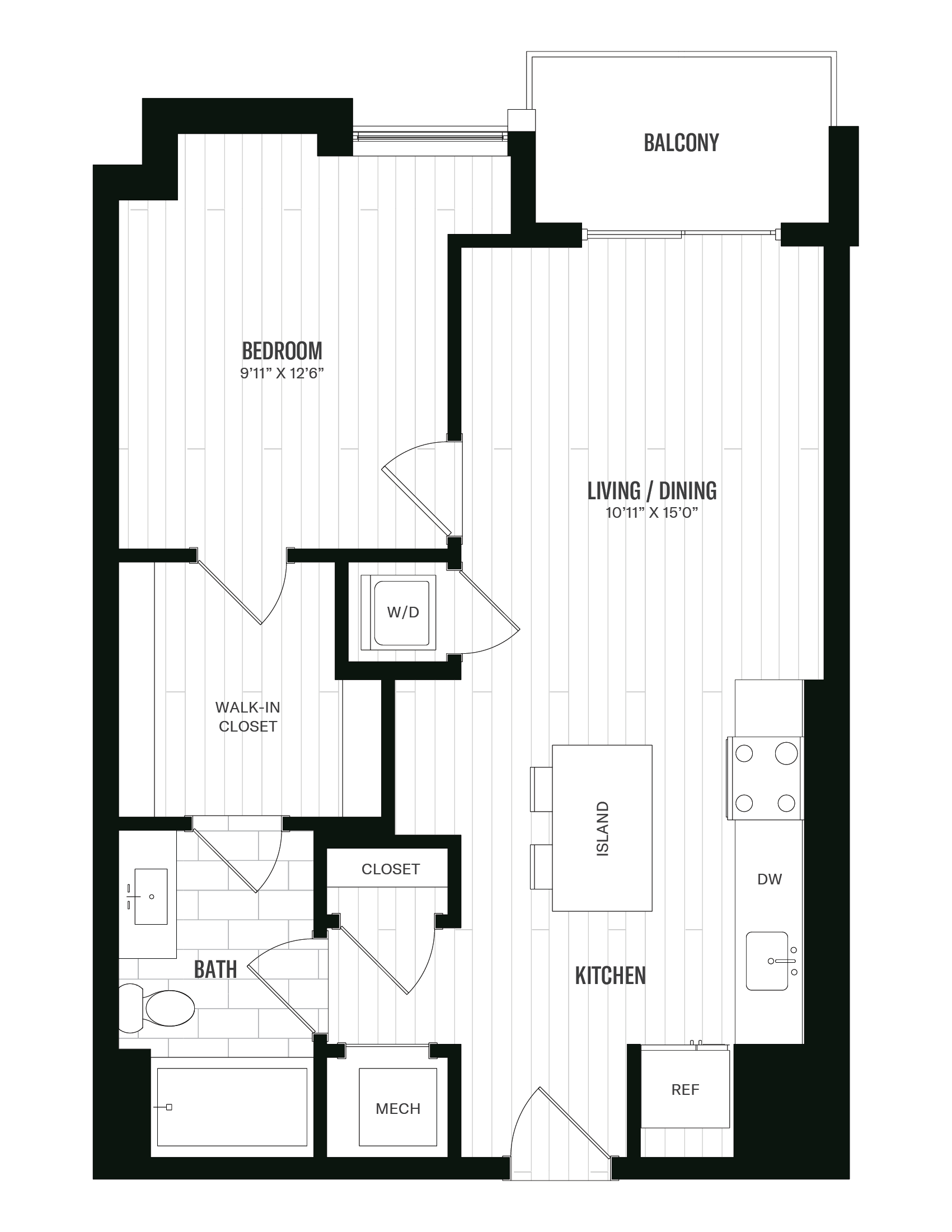 Floorplan image of unit 308